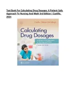 Test Bank For Calculating Drug Dosages&colon; A Patient-Safe Approach to Nursing and Math 3rd Edition &lpar; Castillo&comma; 2024&rpar; All Chapters &vert;&vert; Latest Edition