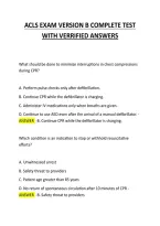 ACLS EXAM VERSION B COMPLETE TEST WITH VERRIFIED ANSWERS