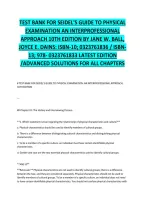 Seidel&rsquo;s Guide to Physical Examination&colon; An Interprofessional Approach&comma; 10th Edition &mdash; Jane W&period; Ball & Joyce E&period; Dains &mdash; Test Bank
