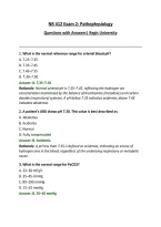 NR 412 Exam 2&colon; Pathophysiology Questions with Answers&vert; Regis University&vert; Latest