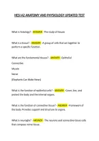 HESI A2 ANATOMY AND PHYSIOLOGY UPDATED TEST