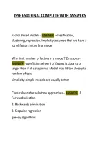 ISYE 6501 FINAL COMPLETE WITH ANSWERS