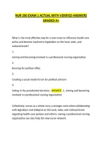 NUR 200 EXAM 1 ACTUAL WITH VERIFIED ANSWERS GRADED A