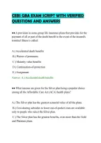 CEBS GBA EXAM SCRIPT WITH VERIFIED&NewLine;QUESTIONS AND ANSWERS&NewLine;