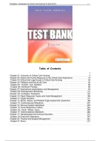 Introduction to Critical Care Nursing 7th Edition by Sole &vert; Complete Test Bank &vert; All 21 Chapters &vert; Practice Questions&comma; Answers & Detailed Rationales