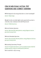 CEM 141 MSU EXAM 2 ACTUAL TEST&NewLine;QUESTIONS AND CORRECT ANSWERS&NewLine;
