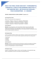 NSG 3130 FINAL EXAM 2026&sol;2027 &vert; FUNDAMENTAL CONCEPTS & SKILLS FOR NURSING PRACTICE II &vert; 100 VERIFIED Q&A &vert; DETAILED RATIONALES &vert; PASS GUARANTEED &ndash; A&plus; GRADED