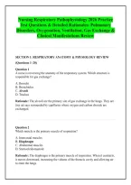 Nursing Respiratory Pathophysiology 2026 Practice Test Questions & Detailed Rationales&colon; Pulmonary Disorders&comma; Oxygenation&comma; Ventilation&comma; Gas Exchange & Clinical Manifestations Review
