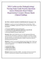 2026 Cardiovascular Pathophysiology &NewLine;Nursing Study Guide Practice Questions &NewLine;Answer Rationales Heart Failure &NewLine;Hypertension Coronary Disease Shock &NewLine;Clinical Findings