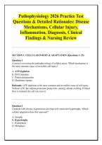 Pathophysiology 2026 Practice Test &NewLine;Questions & Detailed Rationales&colon; Disease &NewLine;Mechanisms&comma; Cellular Injury&comma; &NewLine;Inflammation&comma; Diagnosis&comma; Clinical &NewLine;Findings & Nursing Review