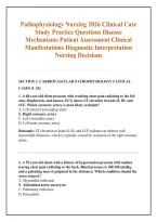 Pathophysiology Nursing 2026 Clinical Case &NewLine;Study Practice Questions Disease &NewLine;Mechanisms Patient Assessment Clinical &NewLine;Manifestations Diagnostic Interpretation &NewLine;Nursing Decisions