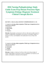 2026 Nursing Pathophysiology Study &NewLine;Guide Exam Prep Disease Processes Signs &NewLine;Symptoms Etiology Diagnosis Treatment &NewLine;Clinical Concepts Review 