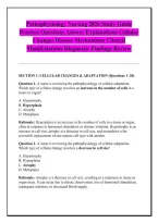 Pathophysiology Nursing 2026 Study Guide &NewLine;Practice Questions Answer Explanations Cellular &NewLine;Changes Disease Mechanisms Clinical &NewLine;Manifestations Diagnostic Findings Review