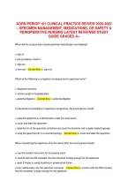 AORN Periop 101 Clinical Practice Review 2026&ndash;2027 &ndash; Specimen Management&comma; Medications&comma; OR Safety & Perioperative Nursing Study Guide