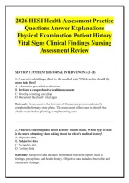 2026 HESI Health Assessment Practice &NewLine;Questions Answer Explanations &NewLine;Physical Examination Patient History &NewLine;Vital Signs Clinical Findings Nursing &NewLine;Assessment Review
