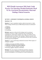 HESI Health Assessment 2026 Study Guide &NewLine;Practice Test Questions Detailed Rationales Head &NewLine;To Toe Assessment Documentation Abnormal &NewLine;Findings Clinical Scenarios