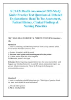 NCLEX Health Assessment 2026 Study &NewLine;Guide Practice Test Questions & Detailed &NewLine;Explanations&colon; Head To Toe Assessment&comma; &NewLine;Patient History&comma; Clinical Findings & &NewLine;Nursing Priorities 