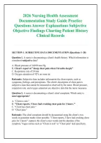 2026 Nursing Health Assessment &NewLine;Documentation Study Guide Practice &NewLine;Questions Answer Explanations Subjective &NewLine;Objective Findings Charting Patient History &NewLine;Clinical Records 