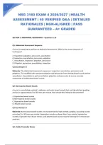 NSG 3160 EXAM 4 2026&sol;2027 &vert; HEALTH ASSESSMENT &vert; 40 VERIFIED Q&A &vert; DETAILED RATIONALES &vert; NGN-ALIGNED &vert; PASS GUARANTEED &ndash; A&plus; GRADED