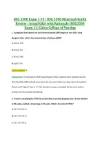 NSG 3500 Exam 1 V3 &vert; NSG 3500 Maternal Health &NewLine;Review &vert; Actual Q&A with Rationale &lpar;NSG3500 &NewLine;Exam 1&rpar; &vert; Galen College of Nursing 