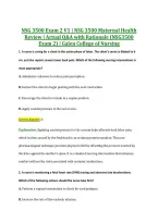 NSG 3500 Exam 2 V1 &vert; NSG 3500 Maternal Health &NewLine;Review &vert; Actual Q&A with Rationale &lpar;NSG3500 &NewLine;Exam 2&rpar; &vert; Galen College of Nursing
