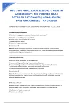 NSG 3160 FINAL EXAM 2026&sol;2027 &vert; HEALTH ASSESSMENT &vert; 100 VERIFIED Q&A &vert; DETAILED RATIONALES &vert; NGN-ALIGNED &vert; PASS GUARANTEED &ndash; A&plus; GRADED