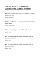 PSYC 140 MODULE 1 EXAM ACTUAL&NewLine;QUESTIONS AND CORRECT ANSWERS