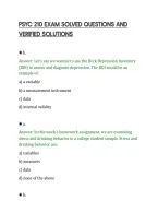PSYC 210 EXAM SOLVED QUESTIONS AND&NewLine;VERIFIED SOLUTIONS