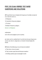 PSYC 210 EXAM VERIFIED TEST PAPER&NewLine;QUESTIONS AND SOLUTIONS&NewLine;
