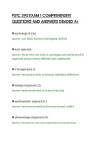 PSYC 290 EXAM 1 COMPREHENSIVE&NewLine;QUESTIONS AND ANSWERS GRADED A&plus;