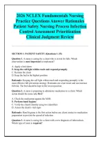 2026 NCLEX Fundamentals Nursing &NewLine;Practice Questions Answer Rationales &NewLine;Patient Safety Nursing Process Infection &NewLine;Control Assessment Prioritization &NewLine;Clinical Judgment Review