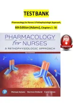 Pharmacology for Nurses&colon; A Pathophysiological Approach 6th Edition &lpar;Adams&rpar; Test Bank &ndash; Merged Exam Questions and Answers&NewLine;