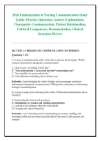 2026 Fundamentals of Nursing Communication Study &NewLine;Guide&colon; Practice Questions&comma; Answer Explanations&comma; &NewLine;Therapeutic Communication&comma; Patient Relationships&comma; &NewLine;Cultural Competence&comma; Documentation&comma; Clinical &NewLine;Scenarios Review 
