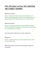 PSYC 290 EXAM 2 ACTUAL TEST QUESTIONS&NewLine;AND CORRECT ANSWERS&NewLine;