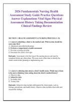 2026 Fundamentals Nursing Health &NewLine;Assessment Study Guide Practice Questions &NewLine;Answer Explanations Vital Signs Physical &NewLine;Assessment History Taking Documentation &NewLine;Clinical Findings Review