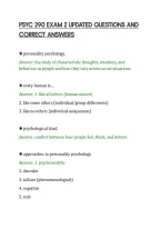 PSYC 290 EXAM 2 UPDATED QUESTIONS AND&NewLine;CORRECT ANSWERS&NewLine;
