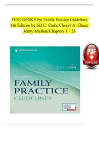 Test Bank for Family Practice Guidelines&comma; 6th Edition by Cash&comma; Glass & Mullen &lpar;Chapters 1-23&rpar;&NewLine;&NewLine;