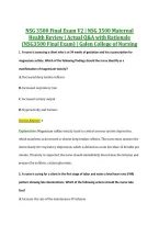 NSG 3500 Final Exam V2 &vert; NSG 3500 Maternal &NewLine;Health Review &vert; Actual Q&A with Rationale &NewLine;&lpar;NSG3500 Final Exam&rpar; &vert; Galen College of Nursing