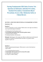 Nursing Fundamentals 2026 Safety Practice Test &NewLine;Questions & Rationales&colon; Infection Prevention&comma; &NewLine;Standard Precautions&comma; Transmission-Based &NewLine;Precautions&comma; Errors&comma; Falls&comma; Medication Safety & &NewLine;Clinical Review 
