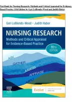Test Bank for Nursing Research&colon; Methods and Critical Appraisal for Evidence-Based Practice&comma; 11th Edition by Geri LoBiondo-Wood & Judith Haber &vert; Complete Chapters&NewLine;&NewLine;