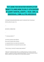 Test Bank for Behavior Modification&colon; What It Is and How to Do It&comma; 12th Edition &mdash; Garry Martin & Joseph J&period; Pear &mdash; Practice Questions with Answers