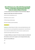 NSG 3500 Exam 4 V2 &vert; NSG 3500 Maternal Health &NewLine;Review &vert; Actual Q&A with Rationale &lpar;NSG3500 &NewLine;Exam 4&rpar; &vert; Galen College of Nursing