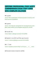 CERTIFIED PROFESSIONAL FOOD SAFETY&NewLine;COMPREHENSIVE EXAM STUDY GUIDE&NewLine;WITH COMPLETE SOLUTIONS