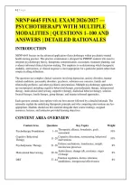 NRNP 6645 FINAL EXAM 2026&sol;2027 &mdash; PSYCHOTHERAPY WITH MULTIPLE MODALITIES &vert; QUESTIONS 1&ndash;100 AND &NewLine;ANSWERS &vert; DETAILED RATIONALES &NewLine;