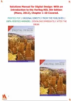 Solutions Manual for Digital Design&colon; With an Introduction to the Verilog HDL 5th Edition by Mano&comma; 2012&period;&vert;All Chapters 1-10 Covered&period;&vert;Complete test guide&period;