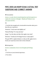PSYC 2000 LSU KNAPP EXAM 2 ACTUAL TEST&NewLine;QUESTIONS AND CORRECT ANSWER