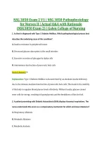 NSG 3850 Exam 2 V1 &vert; NSG 3850 Pathophysiology &NewLine;for Nurses II &vert; Actual Q&A with Rationale &NewLine;&lpar;NSG3850 Exam 2&rpar; &vert; Galen College of Nursing