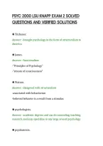 PSYC 2000 LSU KNAPP EXAM 2 SOLVED&NewLine;QUESTIONS AND VERIFIED SOLUTIONS&NewLine;