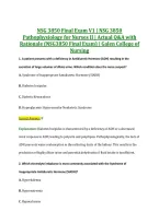 NSG 3850 Final Exam V1 &vert; NSG 3850 &NewLine;Pathophysiology for Nurses II &vert; Actual Q&A with &NewLine;Rationale &lpar;NSG3850 Final Exam&rpar; &vert; Galen College of &NewLine;Nursing