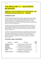 NSG 550 EXAMS 1&ndash;3 &mdash; DIAGNOSTIC REASONING &NewLine;ORIGINAL ADVANCED PRACTICE QUESTIONS 1&ndash;100 &NewLine;WITH DETAILED RATIONALES &mdash; 2026&sol;2027 &NewLine;